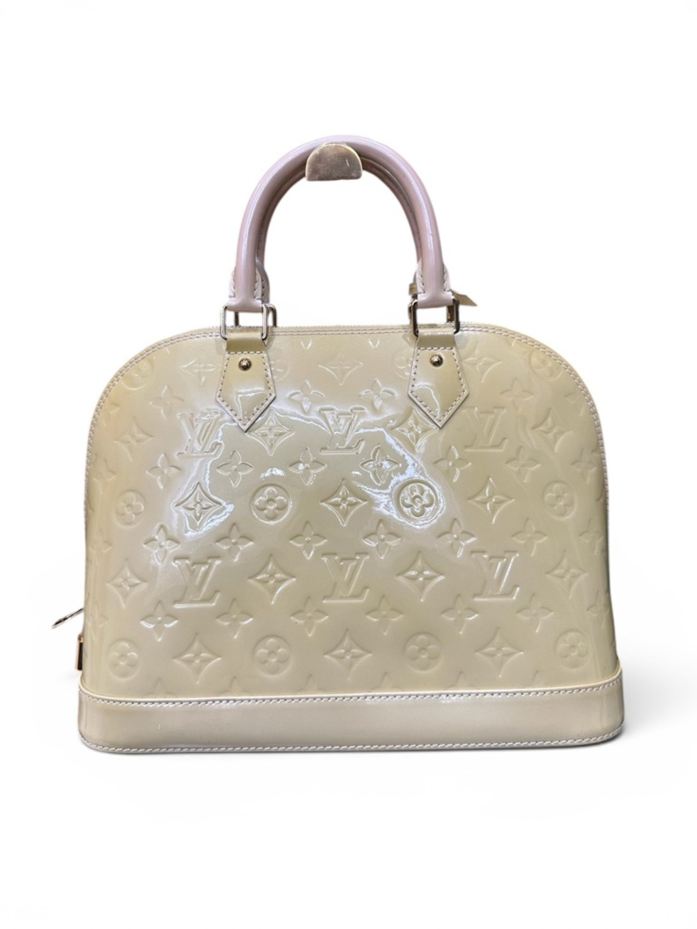 Louis Vuitton Alma PM Vernis Buttercream Ivory Patent Leather Lock & Key C15